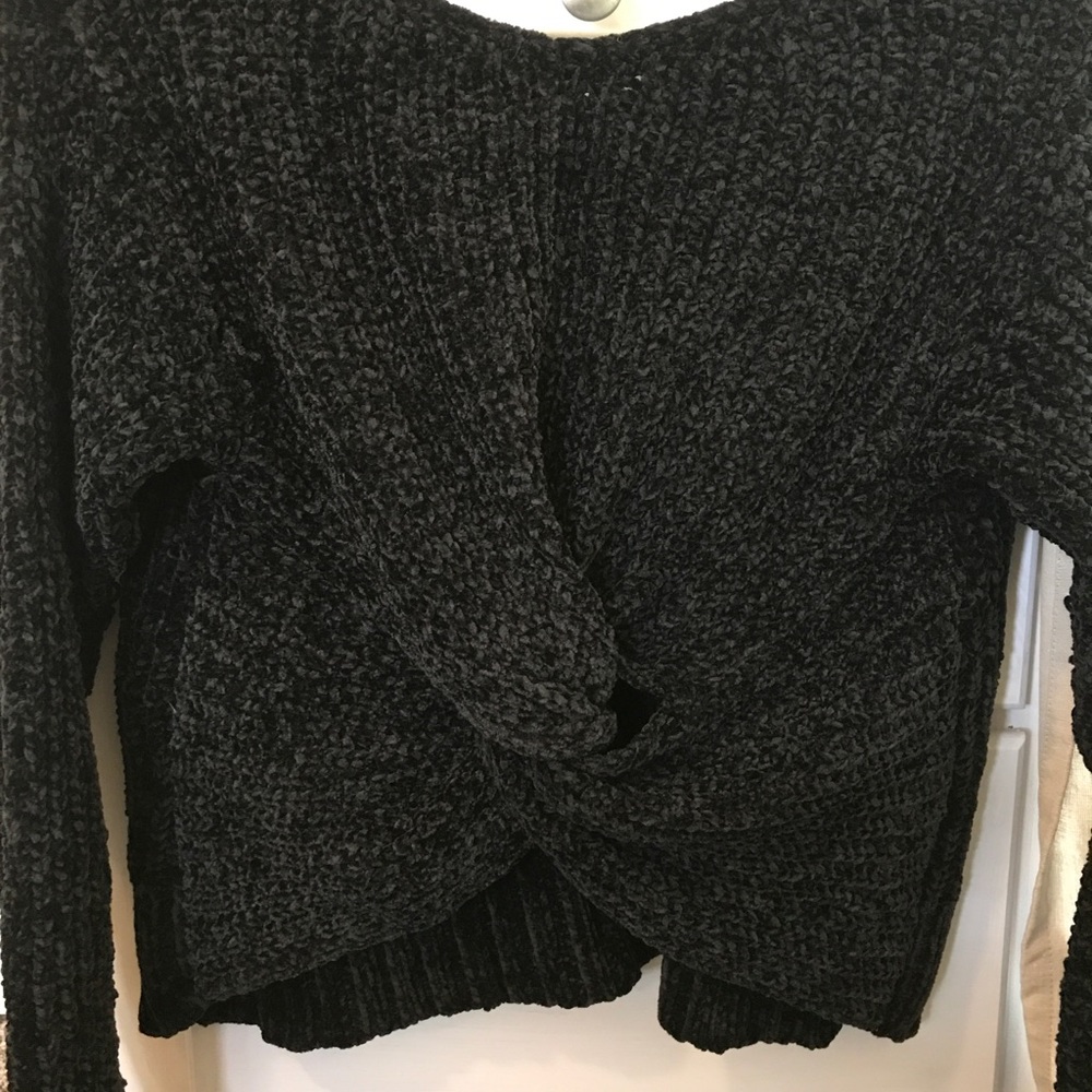 Black tie in the back sweater